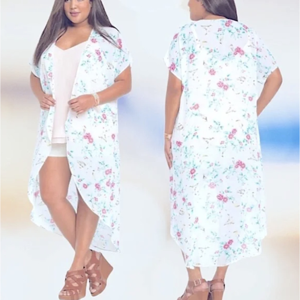 Torrid Boho Floral Kimono Duster Cardigan